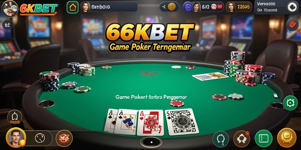 Tampilan gameplay Poker yang seru dan menarik di 66KBET.