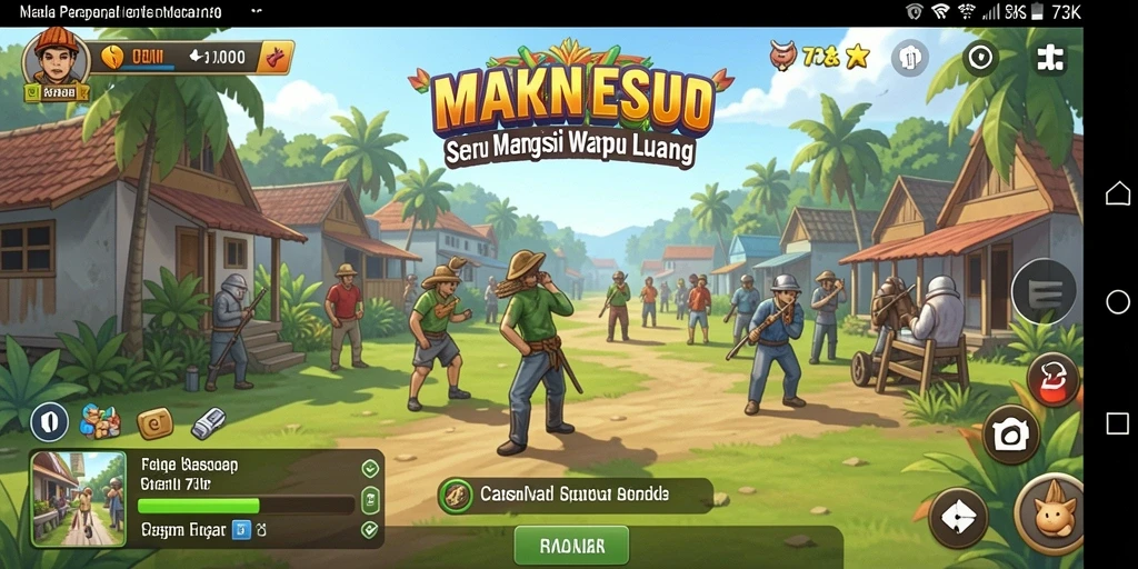 Tampilan menarik dari gameplay 73K yang penuh warna.