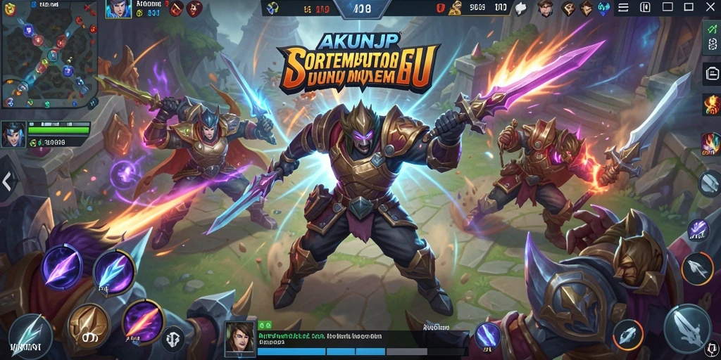 Tampilan gameplay seru dari permainan MOBA AKUNJP.