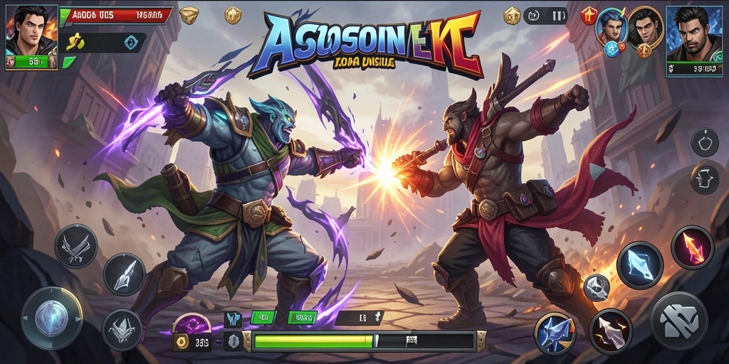 Tampilan gameplay ASG55 yang penuh aksi dan karakter unik.