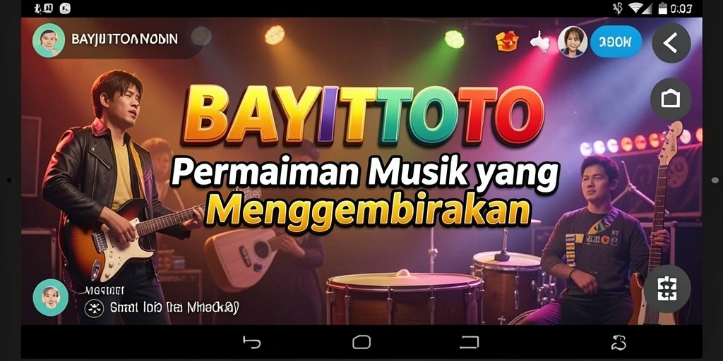 Tangkapan layar menunjukkan gameplay seru BAYITOTO di tengah aksi musik yang energik.
