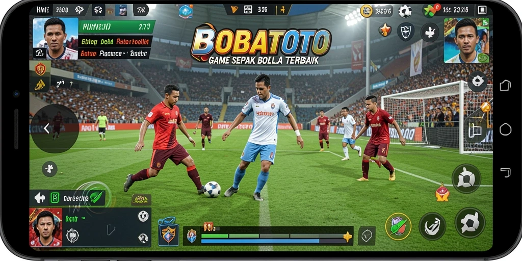 Tangkapan layar gameplay <strong>BOBATOTO</strong> dengan aksi sepak bola yang mendebarkan.