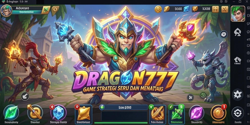 Tangkapan layar utama dari gameplay DRAGON777 dengan elemen strategi yang mendebarkan.