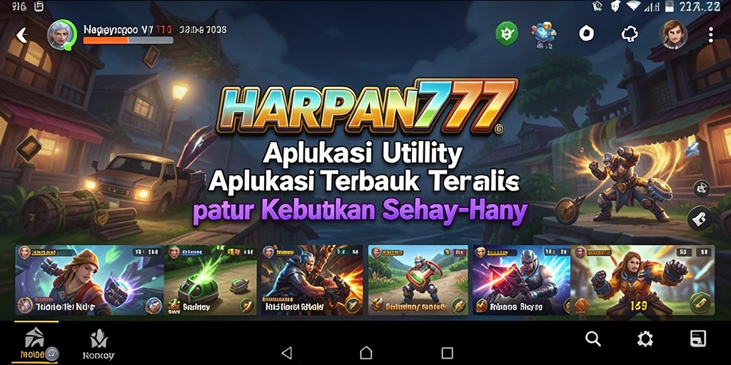 Tampilan antarmuka sederhana dan menarik dari HARAPAN777.