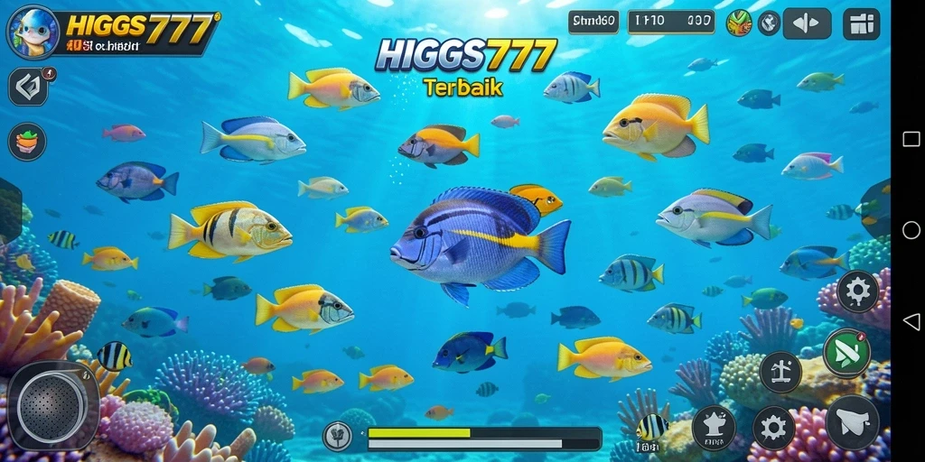 Tampilan gameplay HIGGS777 yang seru saat menembak ikan.