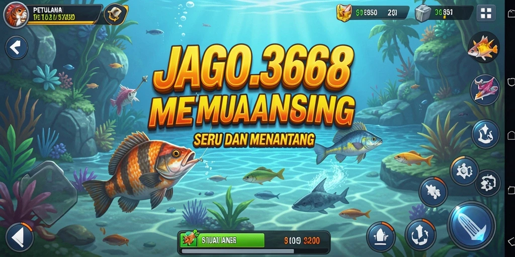 Screenshot gameplay JAGO368 menampilkan suasana memancing yang menegangkan.