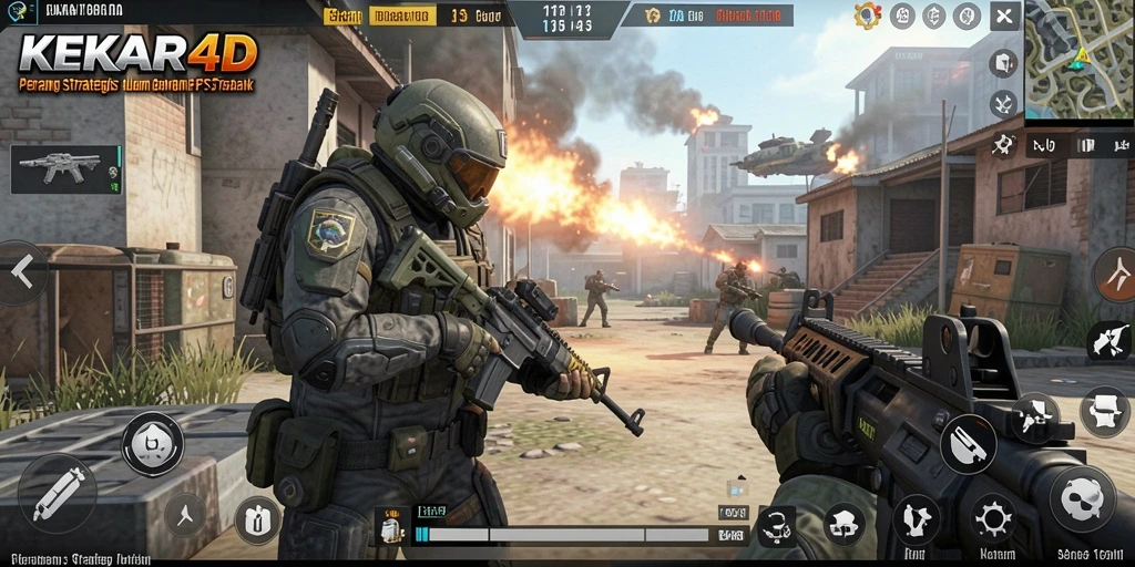 Gameplay KEKAR4D yang intens dan penuh aksi di medan perang.