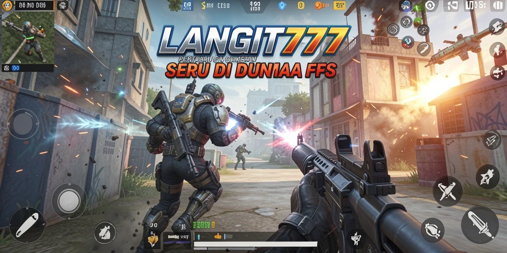 Tampilan gameplay seru LANGIT777 dalam aksi FPS.