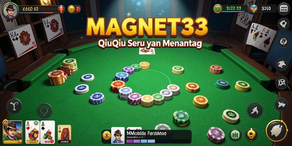 Tangkapan layar utama MAGNET33 menampilkan gameplay QiuQiu yang menarik.