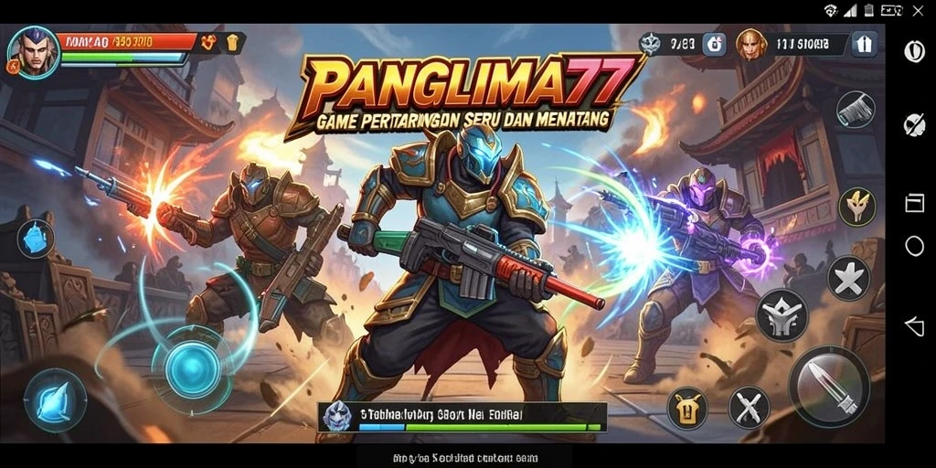 Screenshot gameplay menampilkan pertarungan seru dalam PANGLIMA77.