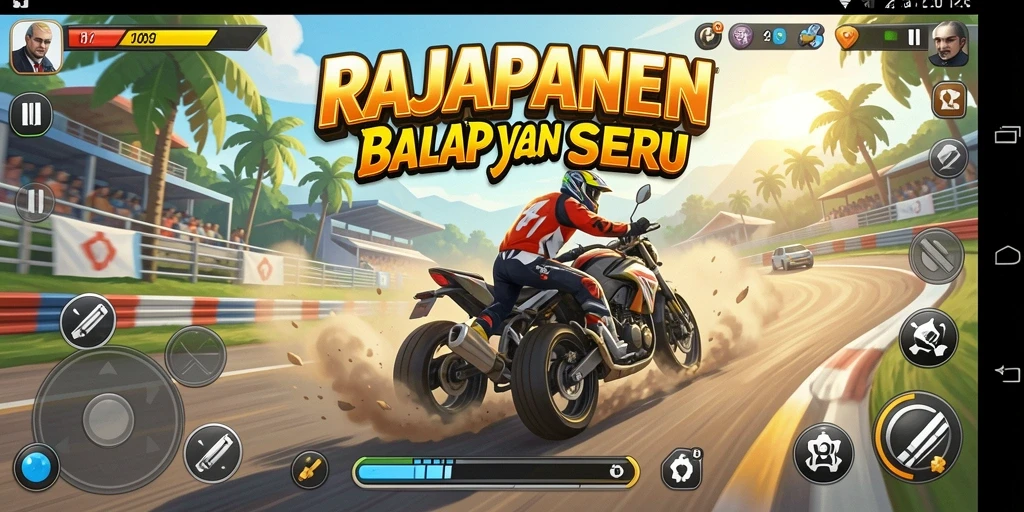 Screenshot dari gameplay balapan yang seru di RAJAPANEN.