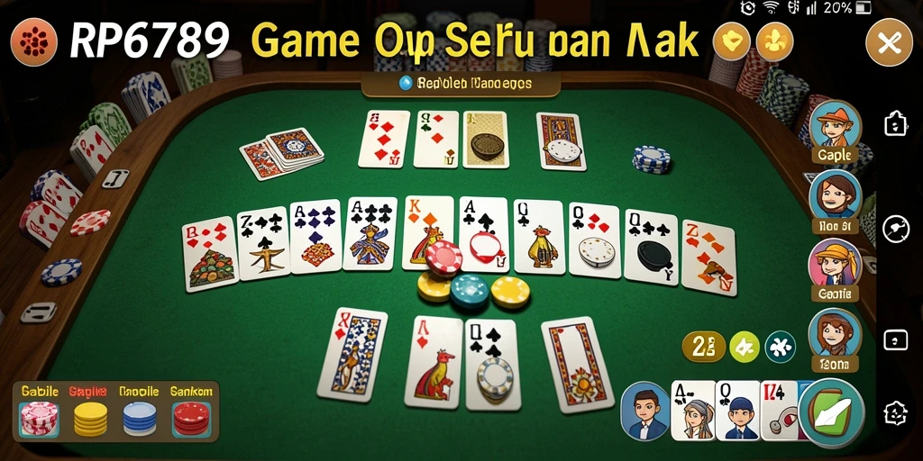 Tampilan permainan Gaple yang seru dan interaktif di RP6789.