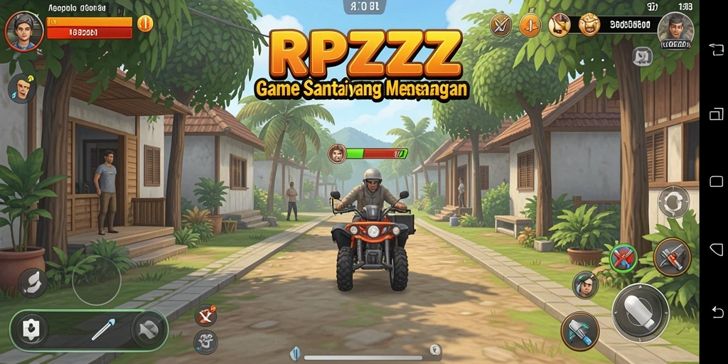 Tampilan gameplay santai dalam RPZZZ dengan grafis cerah.
