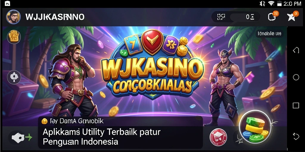 Screenshot utama WJKASINO menampilkan antarmuka aplikasi Utility yang intuitif.
